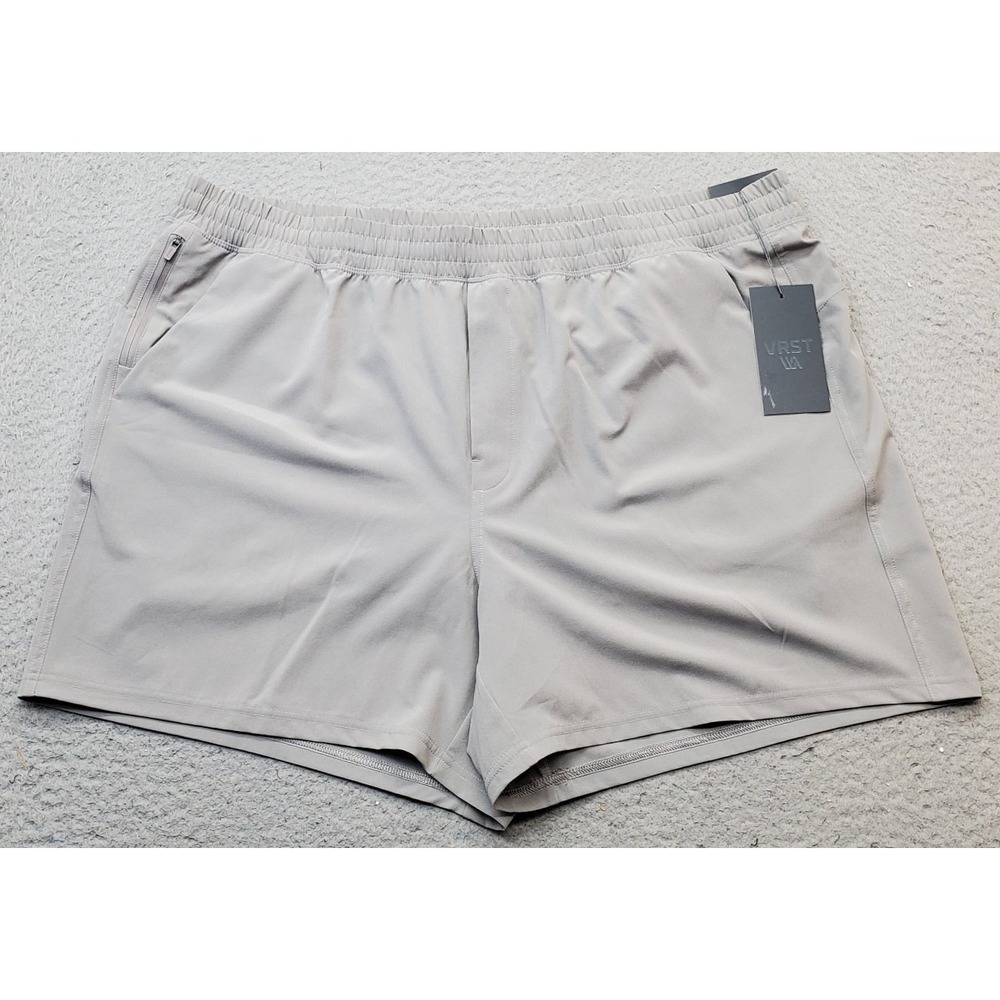 VRST Accelerate Running Brief Shorts Mens XXL Gray Lined 4-Way Stretch UPF 50+